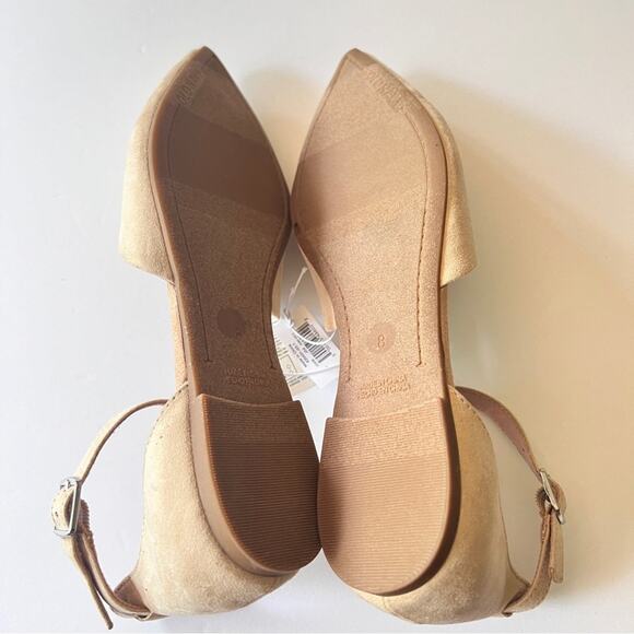 Old Navy Women's Pointy Toe Low Heel Ankle Strap Flats Desert Floor Sz 8 - Picture 12 of 13